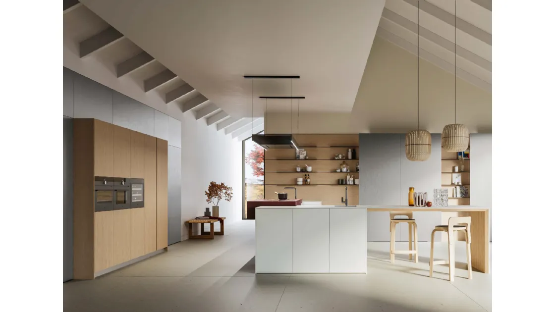 Cucina Moderna con isola D12 e D23 di Doimo Cucine